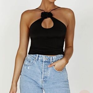 Meshki ADELINE Rose Halter Top